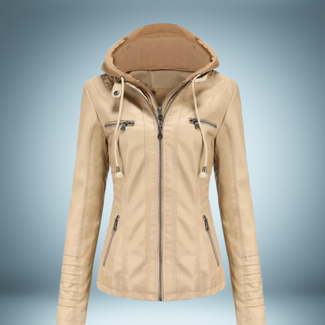 Annalise - Lederjacke mit kapuze
