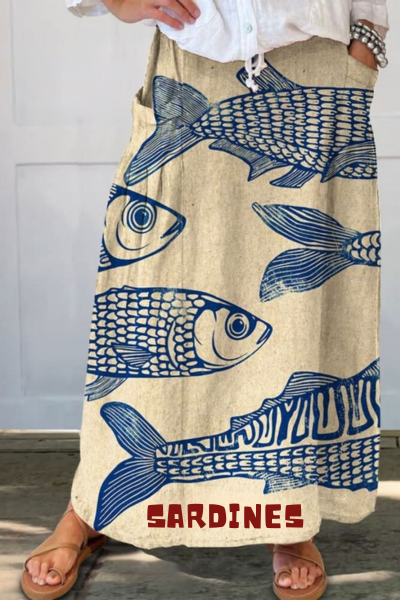 Annabella - Fließendes Kleid mit Vintage-Fischkunst