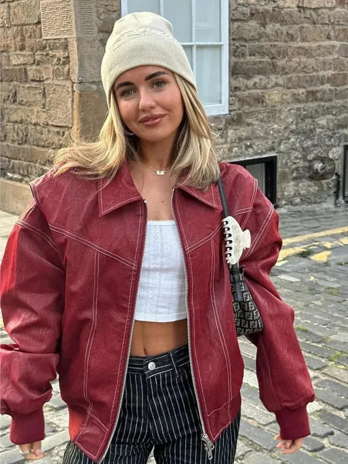 Alessia - Ubergroße Jacke In Ton