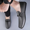 Herren Slipper aus echtem Leder mit metallischem Seildetail