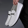 Herren Slipper aus echtem Leder mit metallischem Seildetail