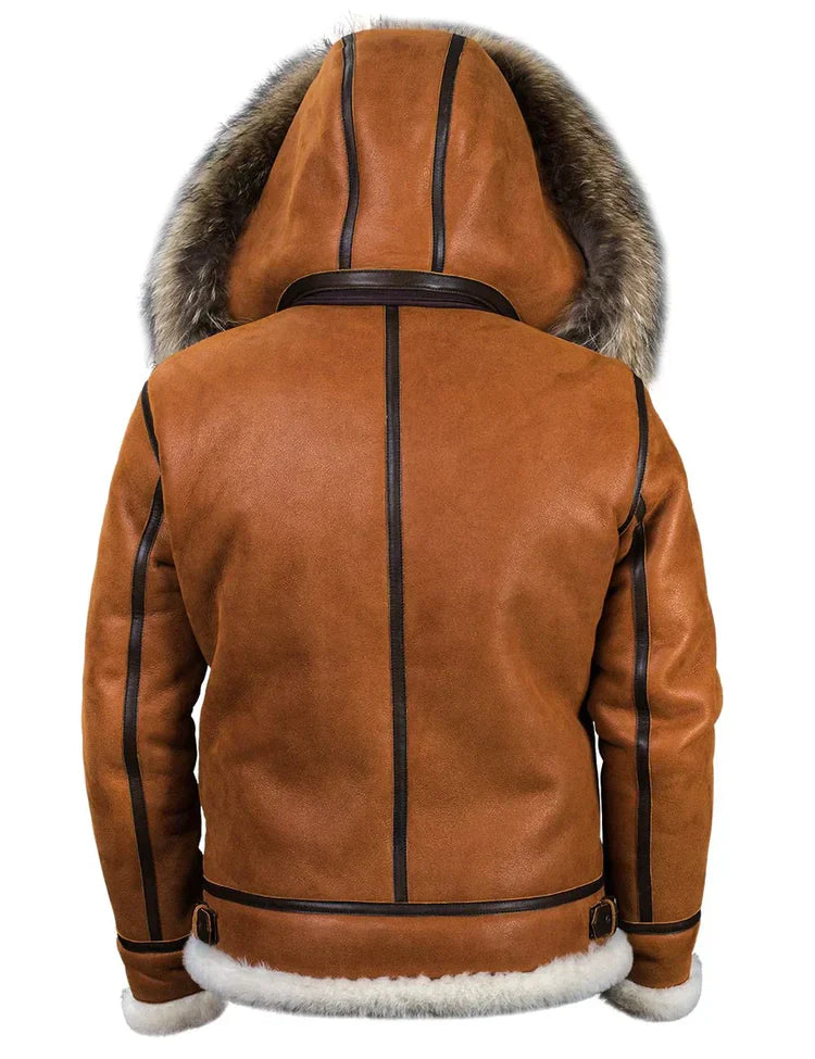Nathaniel - sheepskin jacket with fur hood
