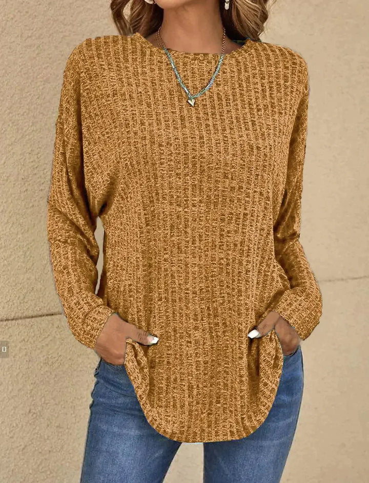Amiyah - Edler Mix-Pullover Mit Weitem Rundhalsausschnitt