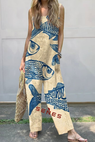 Annabella - Fließendes Kleid mit Vintage-Fischkunst
