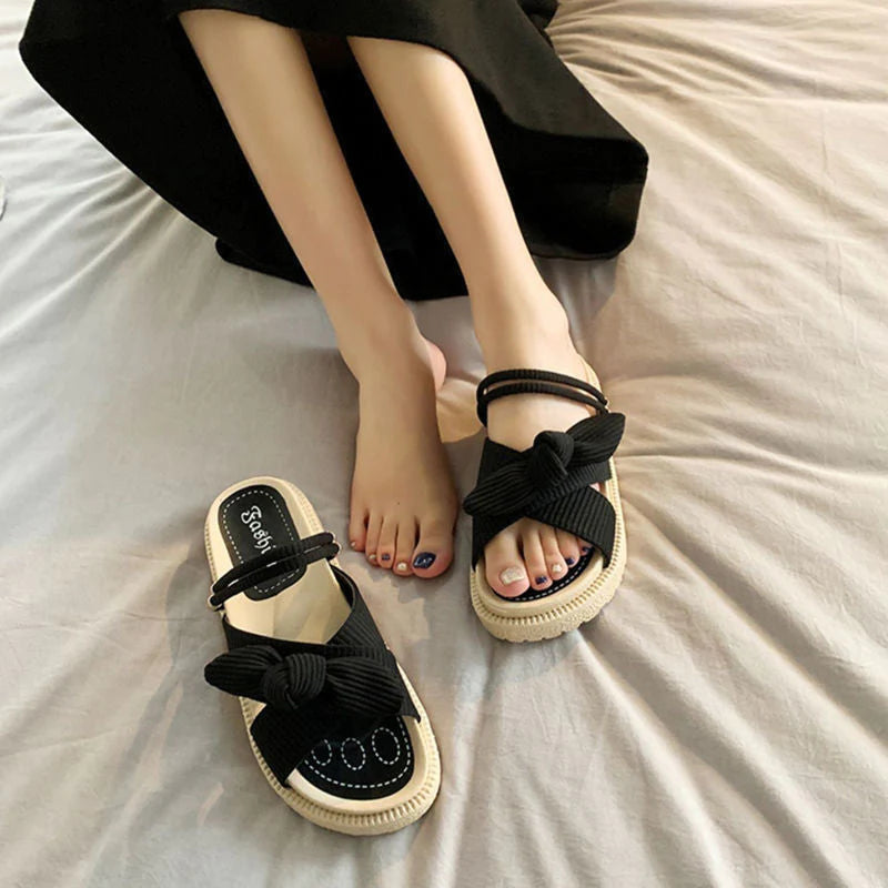 Senna-Sandalen - Elegante Schleifensandalen mit Plateausohle für Frauen