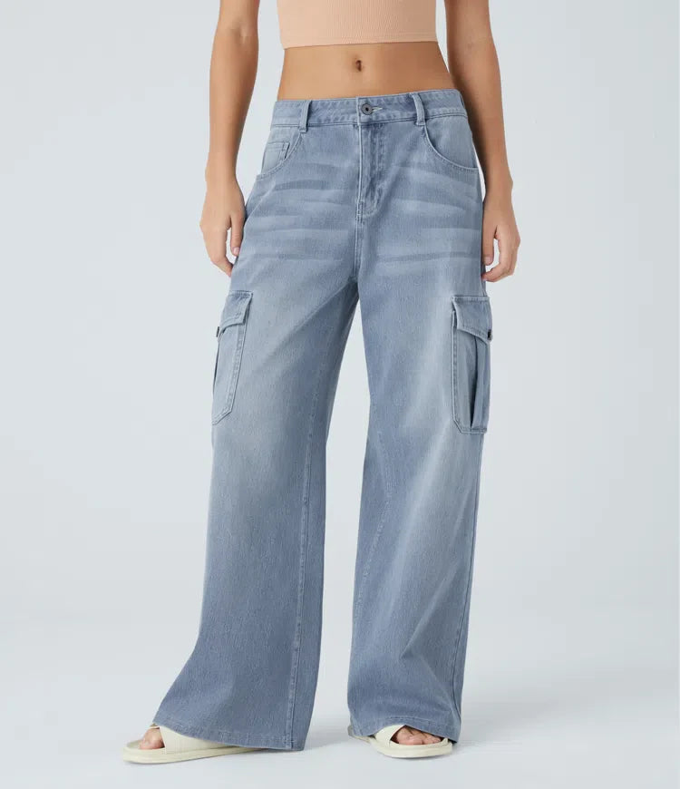 Maryam - Lässige Cargo-Stretch-Jeans