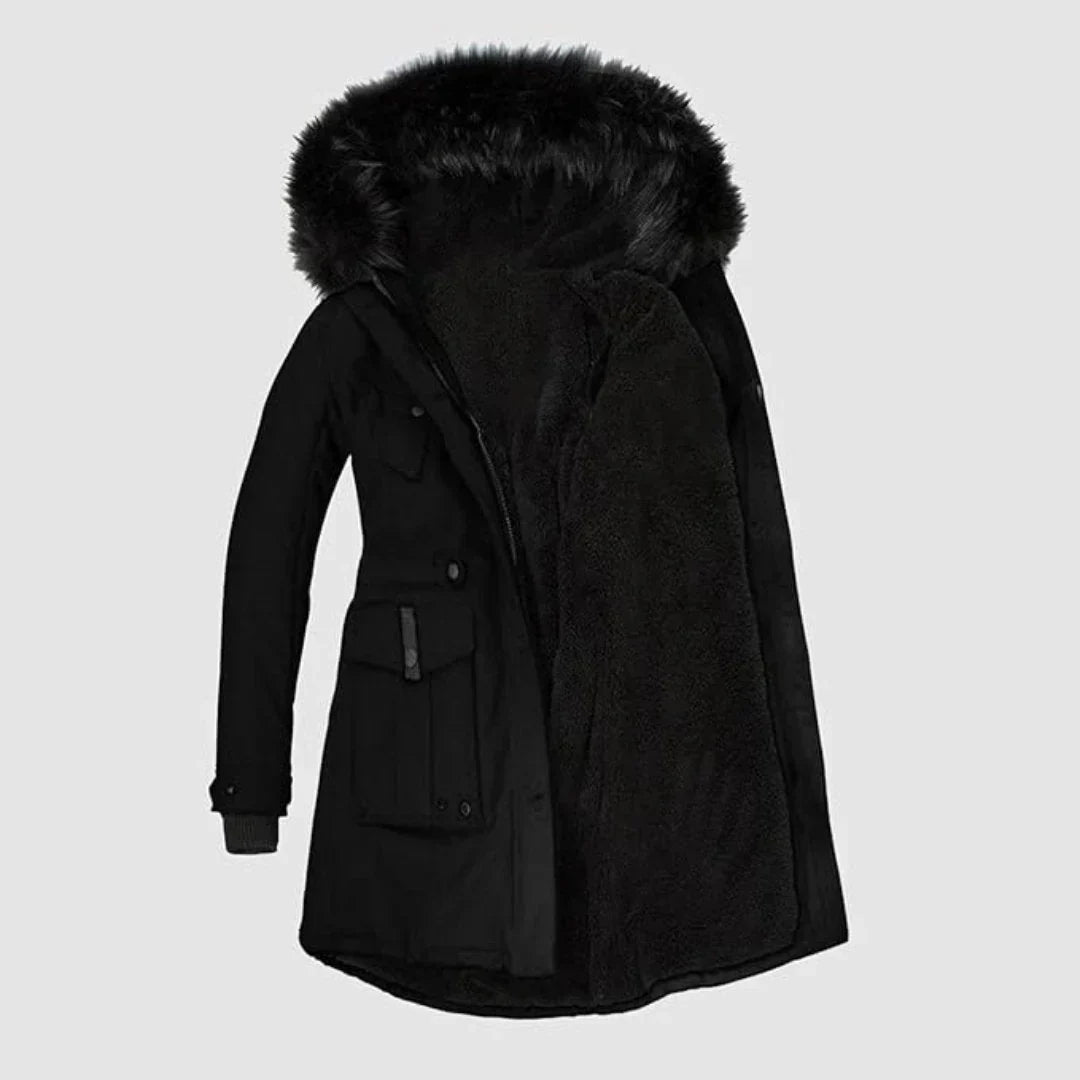 Tiffany - Stylischer Damenparka Mit Schwarzem Kunstfell