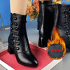 Marina - Warme Leder damenstiefel aus grobem leder