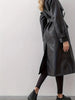 Regina - Trenchcoat Lederjacke Mit Gürtel