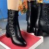 Marina - Warme Leder damenstiefel aus grobem leder