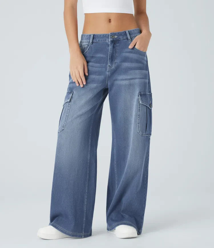 Maryam - Lässige Cargo-Stretch-Jeans
