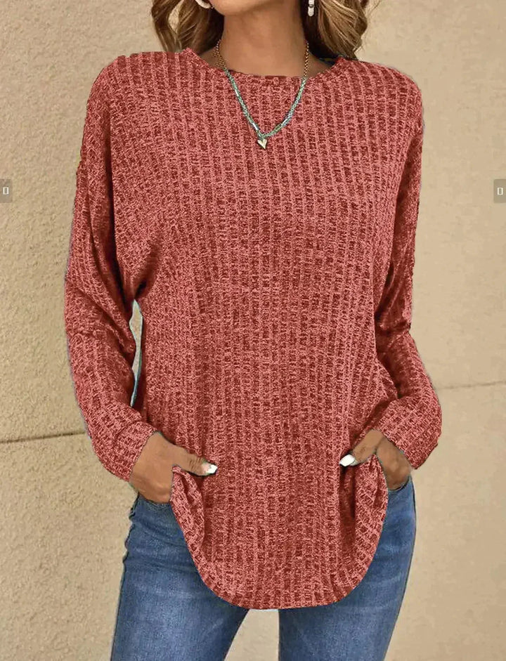 Amiyah - Edler Mix-Pullover Mit Weitem Rundhalsausschnitt