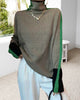 Jillian - Edler rollkragenpullover im colorblock-design