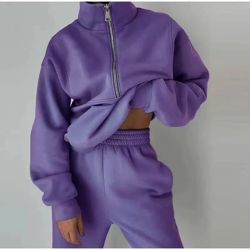 Katherine - Sweatshirt und hose für damenbekleidung mit reißverschluss