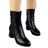 Marina - Warme Leder damenstiefel aus grobem leder