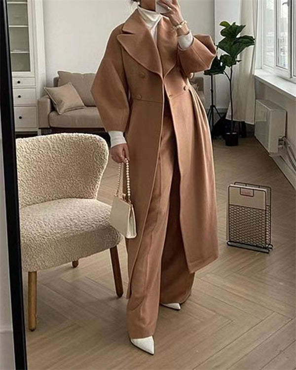 Bianca - Vintage Mantel mit laternenärmeln und revers