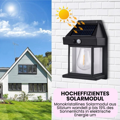 SunLuxe™ | Solar-Wandleuchte für draußen