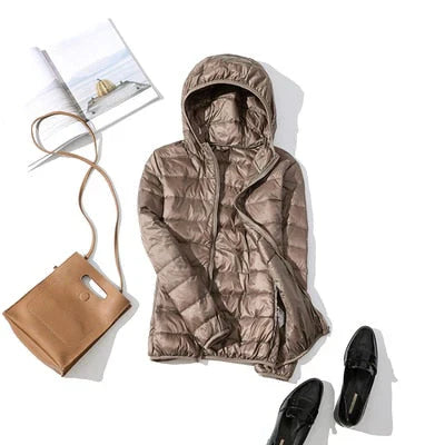 Mariana - Leichte daunenjacke mit reißverschluss und taschen