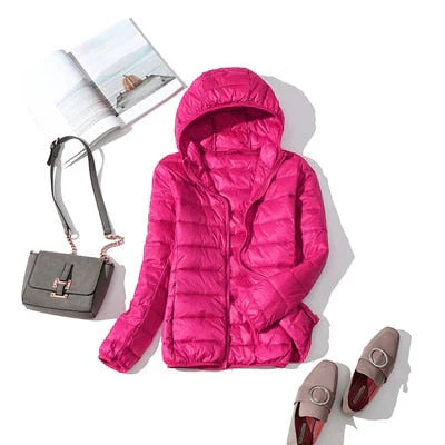 Mariana - Leichte daunenjacke mit reißverschluss und taschen