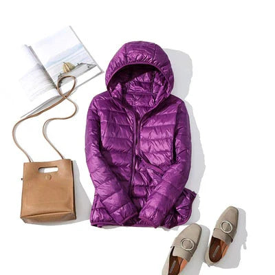 Mariana - Leichte daunenjacke mit reißverschluss und taschen