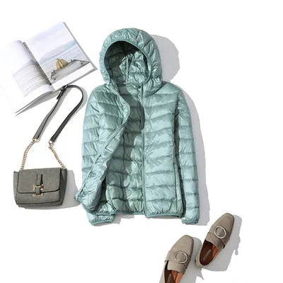 Mariana - Leichte daunenjacke mit reißverschluss und taschen