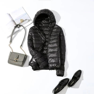 Mariana - Leichte daunenjacke mit reißverschluss und taschen