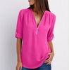 Frauke - Elegante Bluse mit halbem Reißverschluss