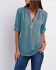 Frauke - Elegante Bluse mit halbem Reißverschluss