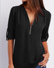 Frauke - Elegante Bluse mit halbem Reißverschluss