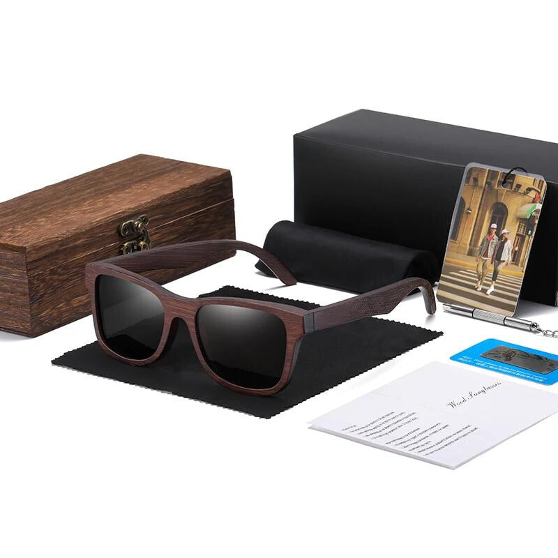 Unisex-Sonnenbrille aus Bambus mit polarisierten UV400-Gläsern