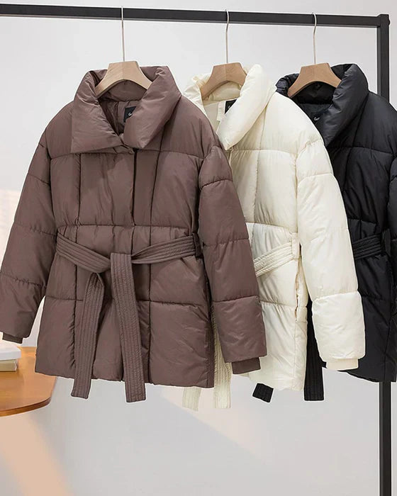 Megan - Steppjacke mit revers in uni