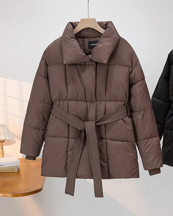 Megan - Steppjacke mit revers in uni