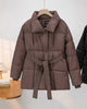 Megan - Steppjacke mit revers in uni