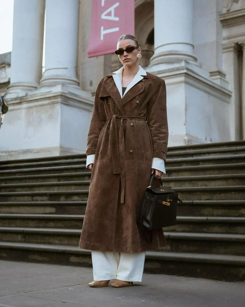 Frida - Langer Mantel Aus Veganem Leder