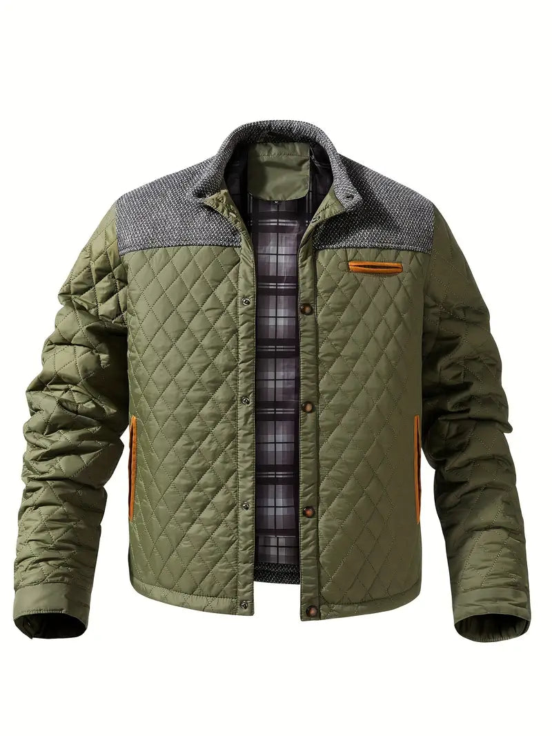 Kaleb - Wattierte herrenjacke mit stehkragen