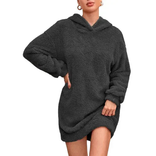 Hazel - Bequemes Casual Hoodie-Kleid