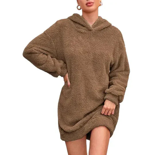 Hazel - Bequemes Casual Hoodie-Kleid