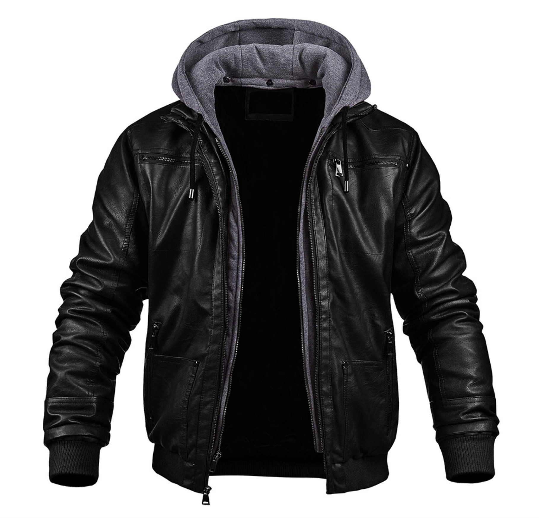 Vincent - Stylische premium leder winterjacke mit kapuze