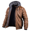 Vincent - Stylische premium leder winterjacke mit kapuze