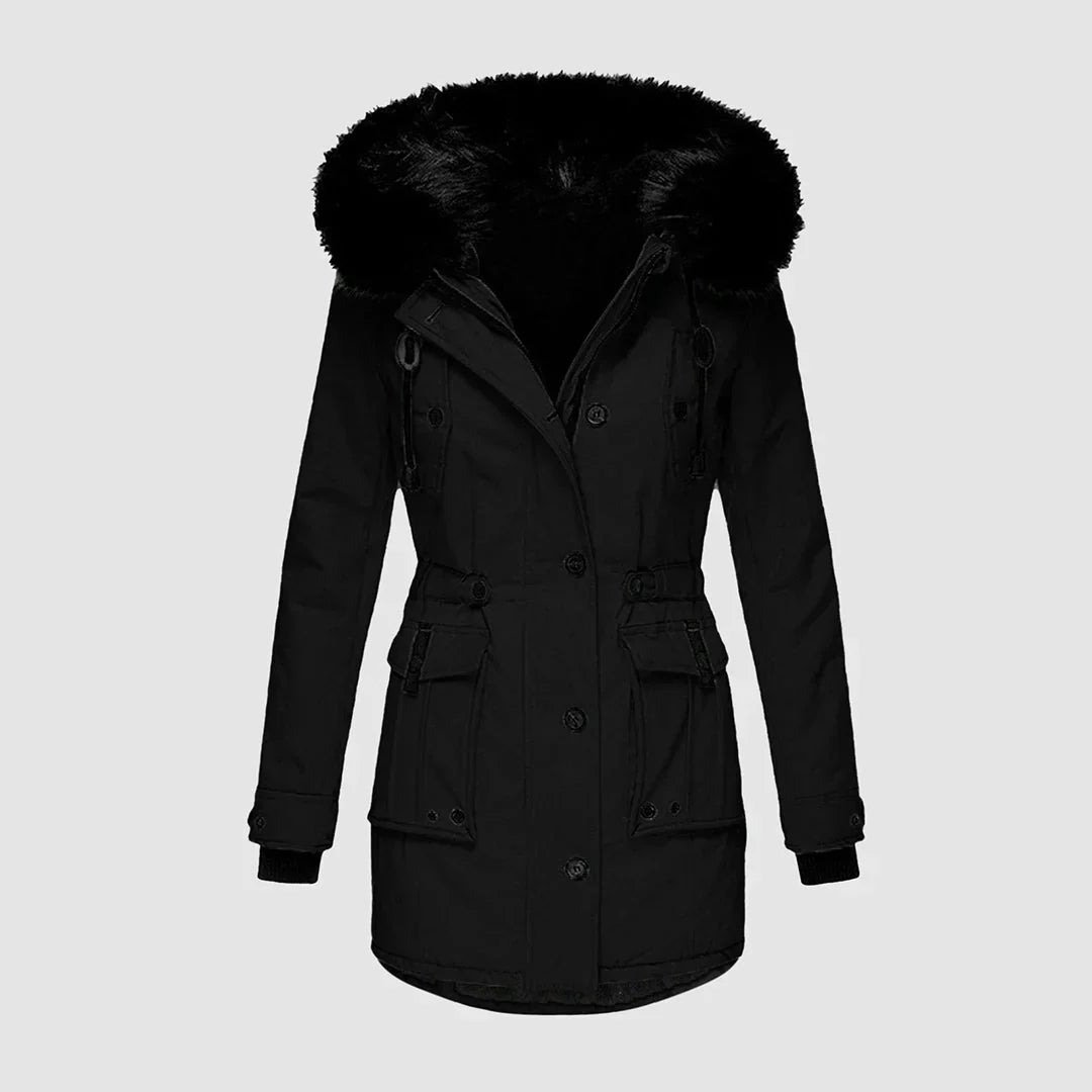 Tiffany - Stylischer Damenparka Mit Schwarzem Kunstfell