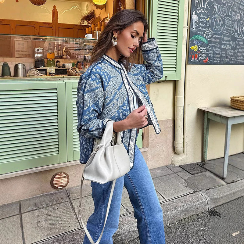 Bomberjacke mit Paisley-Muster für Damen