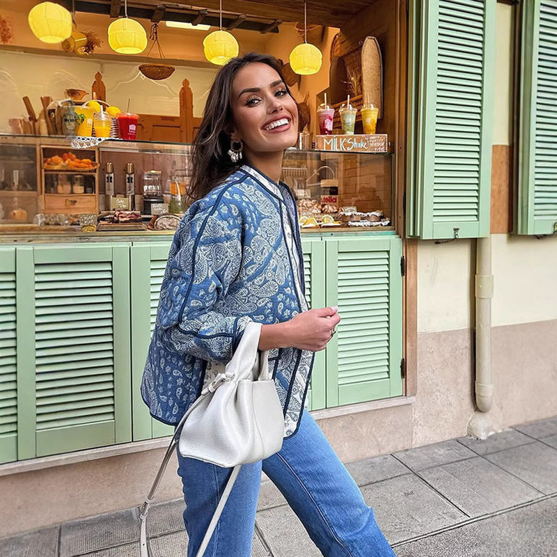 Bomberjacke mit Paisley-Muster für Damen