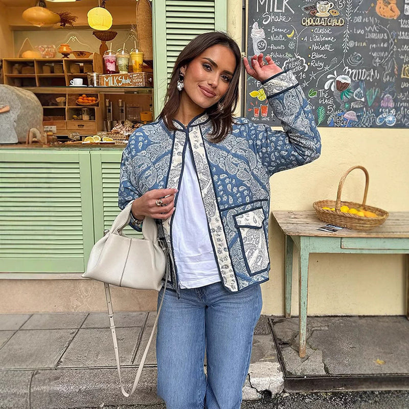 Bomberjacke mit Paisley-Muster für Damen