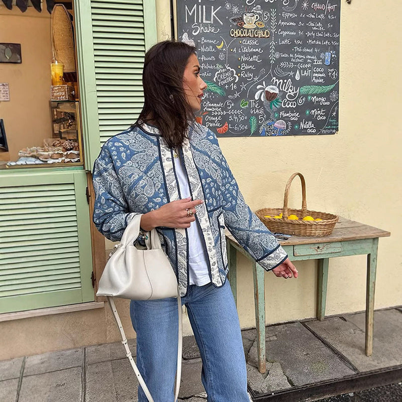 Bomberjacke mit Paisley-Muster für Damen