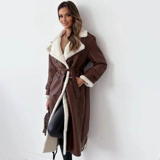 Alayna - Eleganter langer wintermantel für damen
