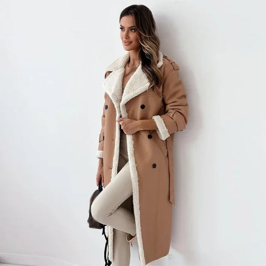 Alayna - Eleganter langer wintermantel für damen