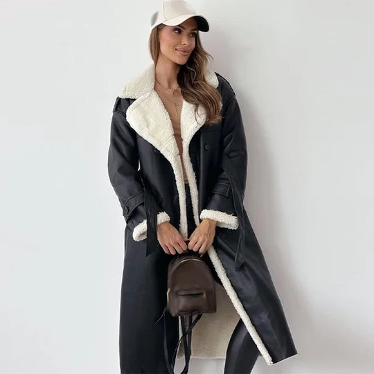Alayna - Eleganter langer wintermantel für damen