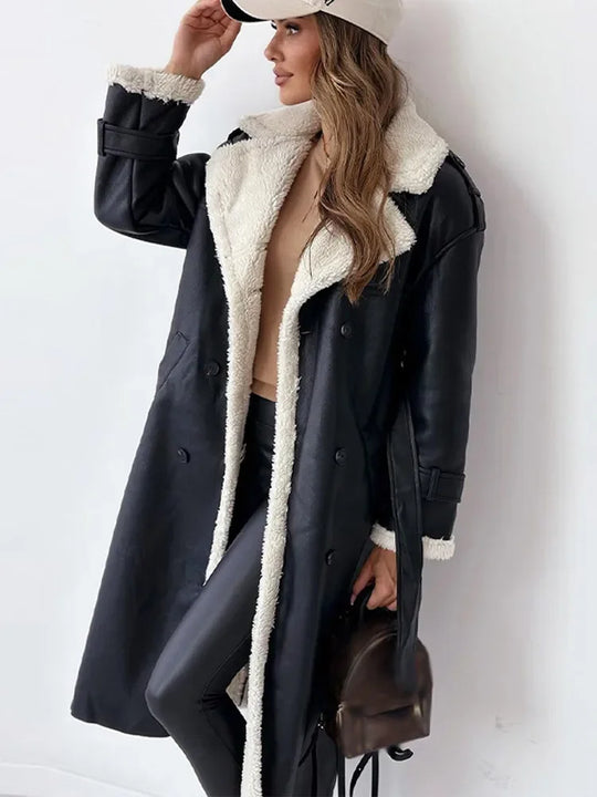 Alayna - Eleganter langer wintermantel für damen