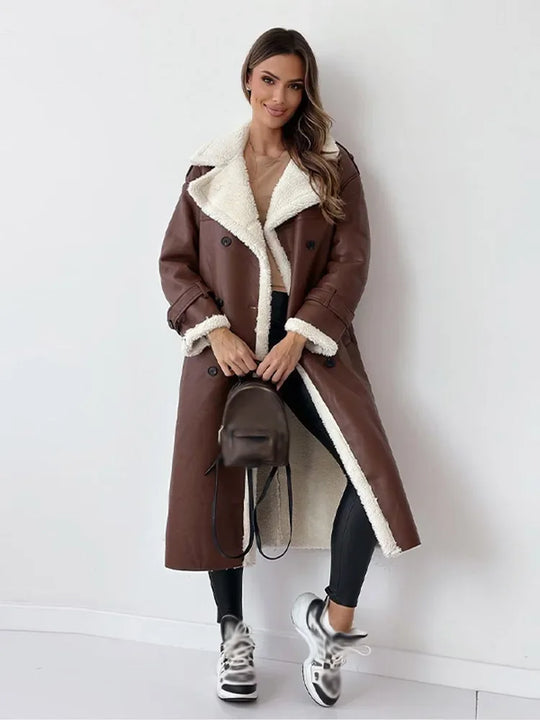 Alayna - Eleganter langer wintermantel für damen