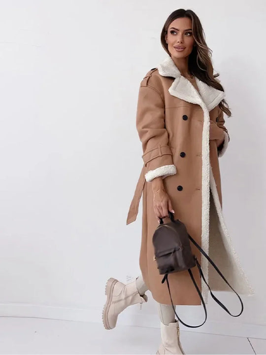 Alayna - Eleganter langer wintermantel für damen
